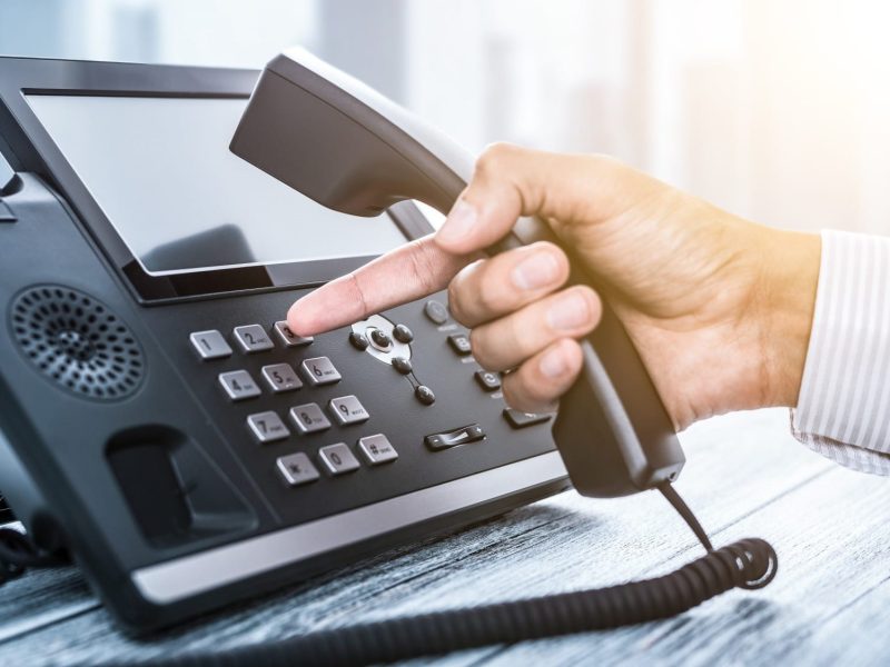 Communication support, call center and customer service help desk. Using a telephone keypad.